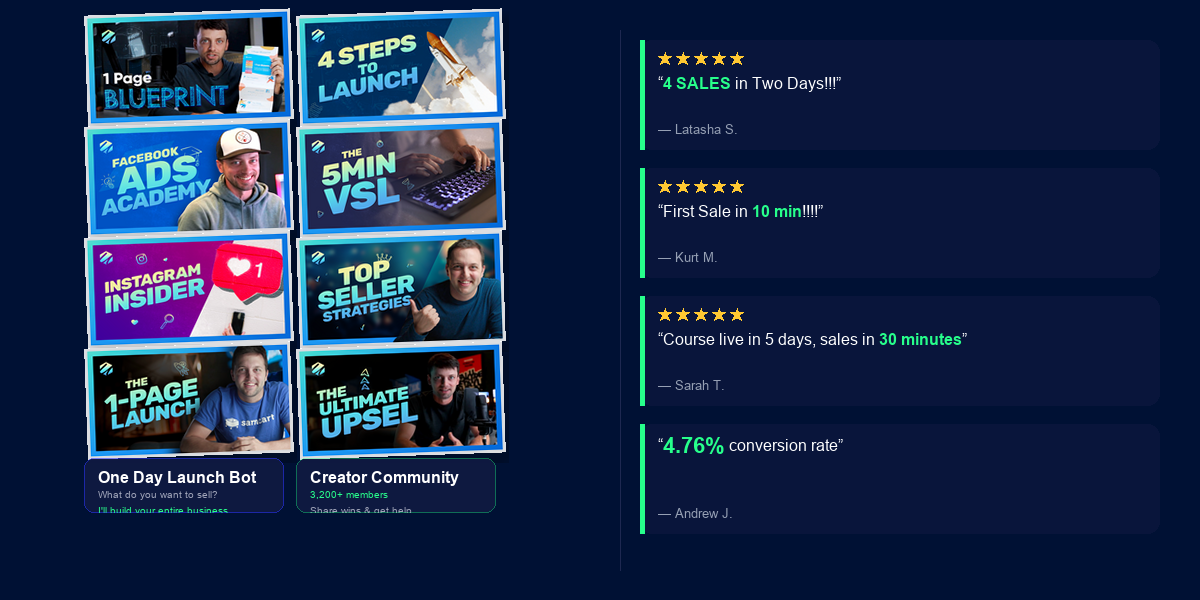 CreatorU: Course library + student results